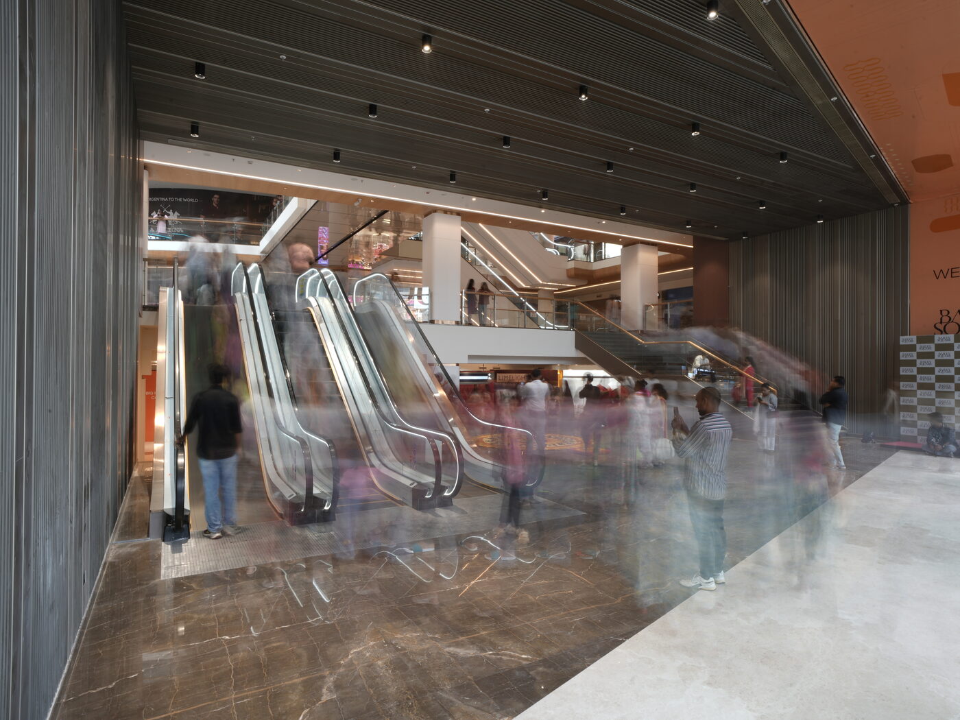 Escalators in the arrival hall